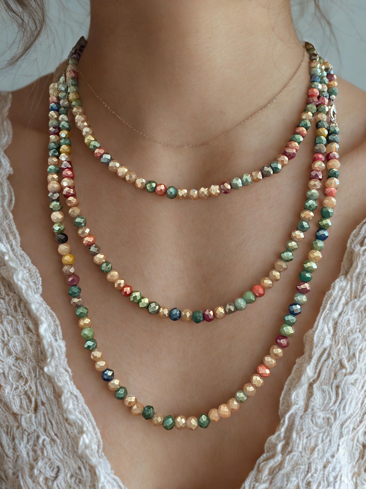 Glitter and Gold Necklace Set