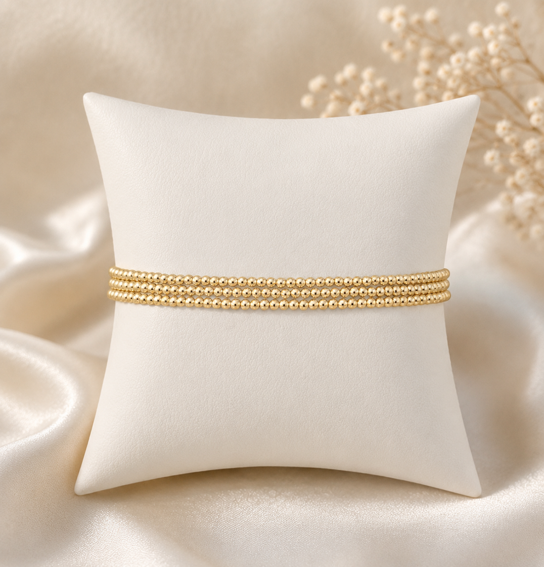 Classic 3mm gold trio stack