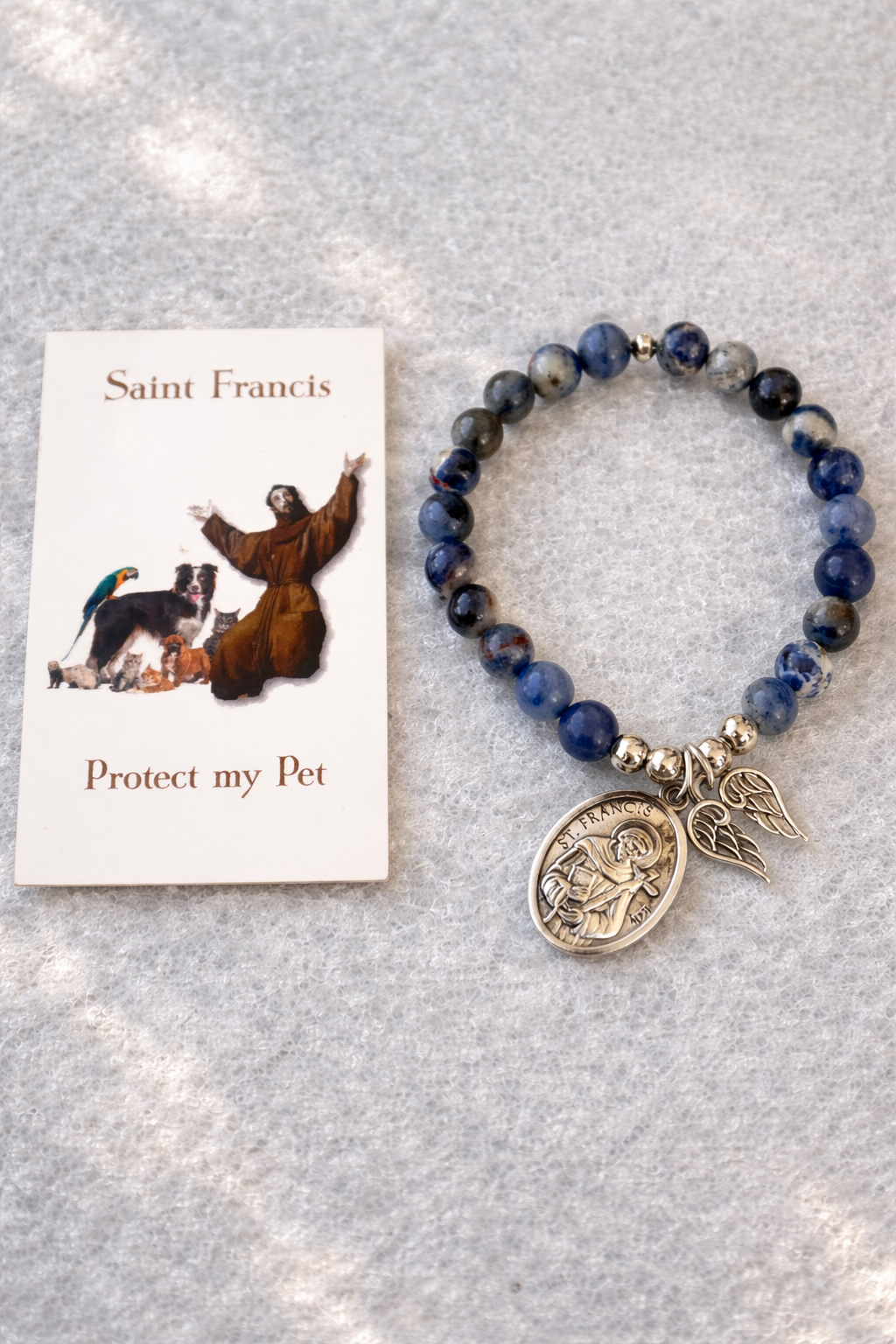 Handmade Protect my Pet beaded bracelet