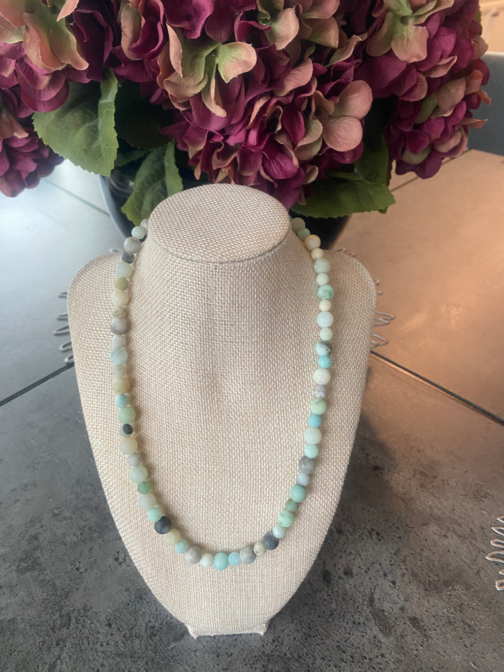 Amazonite Natural Crystal Bead Stone Gemstone 19 inch Necklace