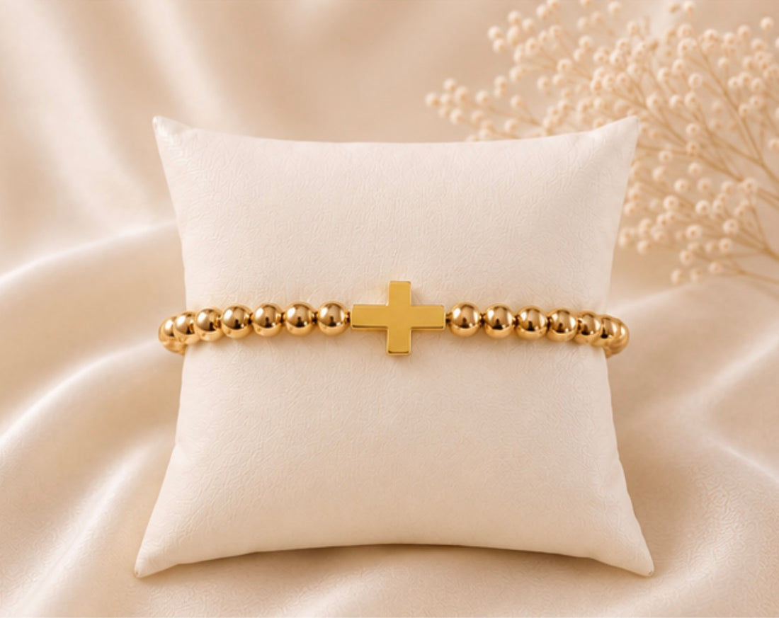 Cross Beaded Bracelet Handcrafted Jewelry