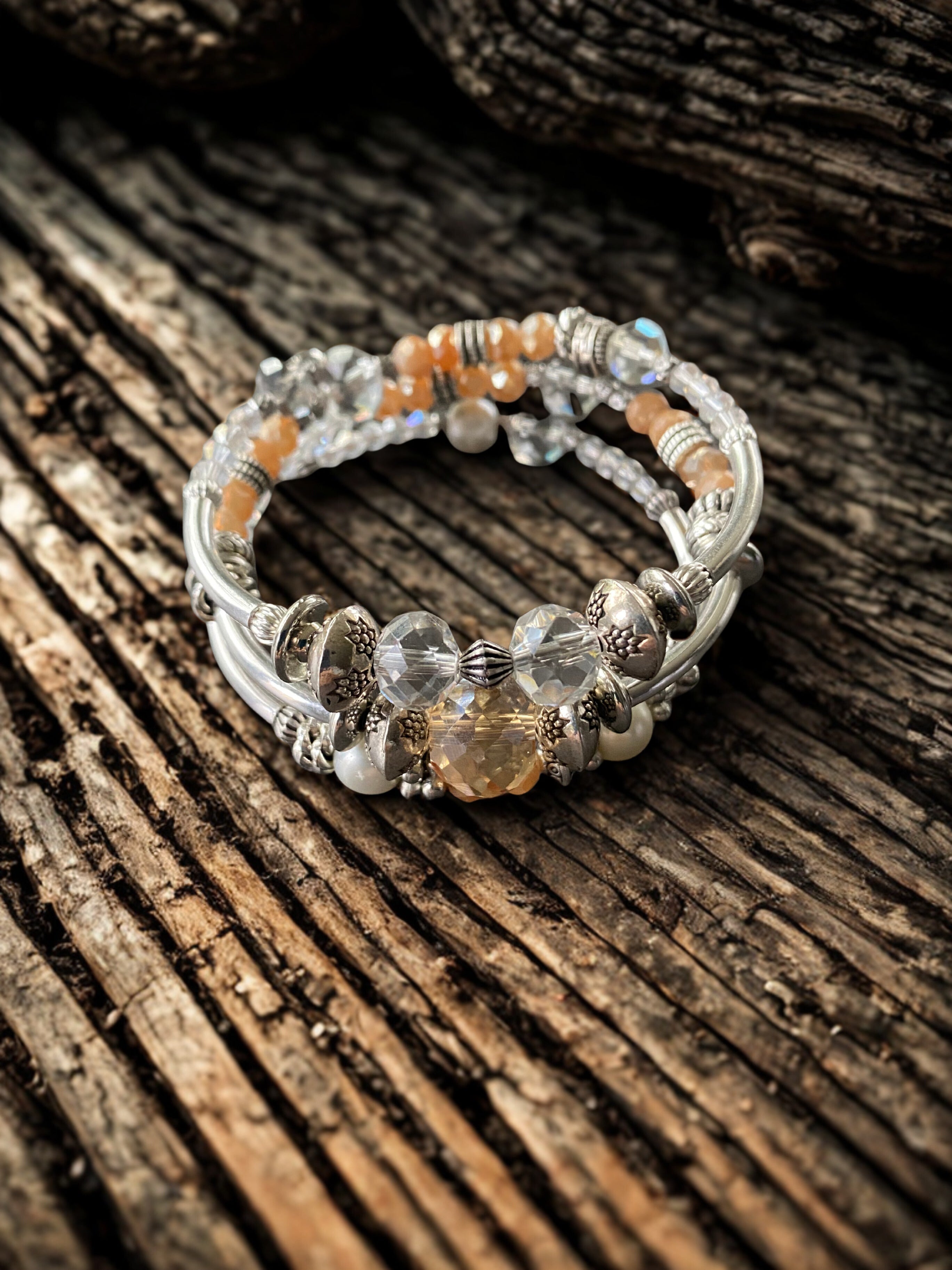 Handmade Beaded Cuff Bracelet - Artisan Jewelry Gift for Women