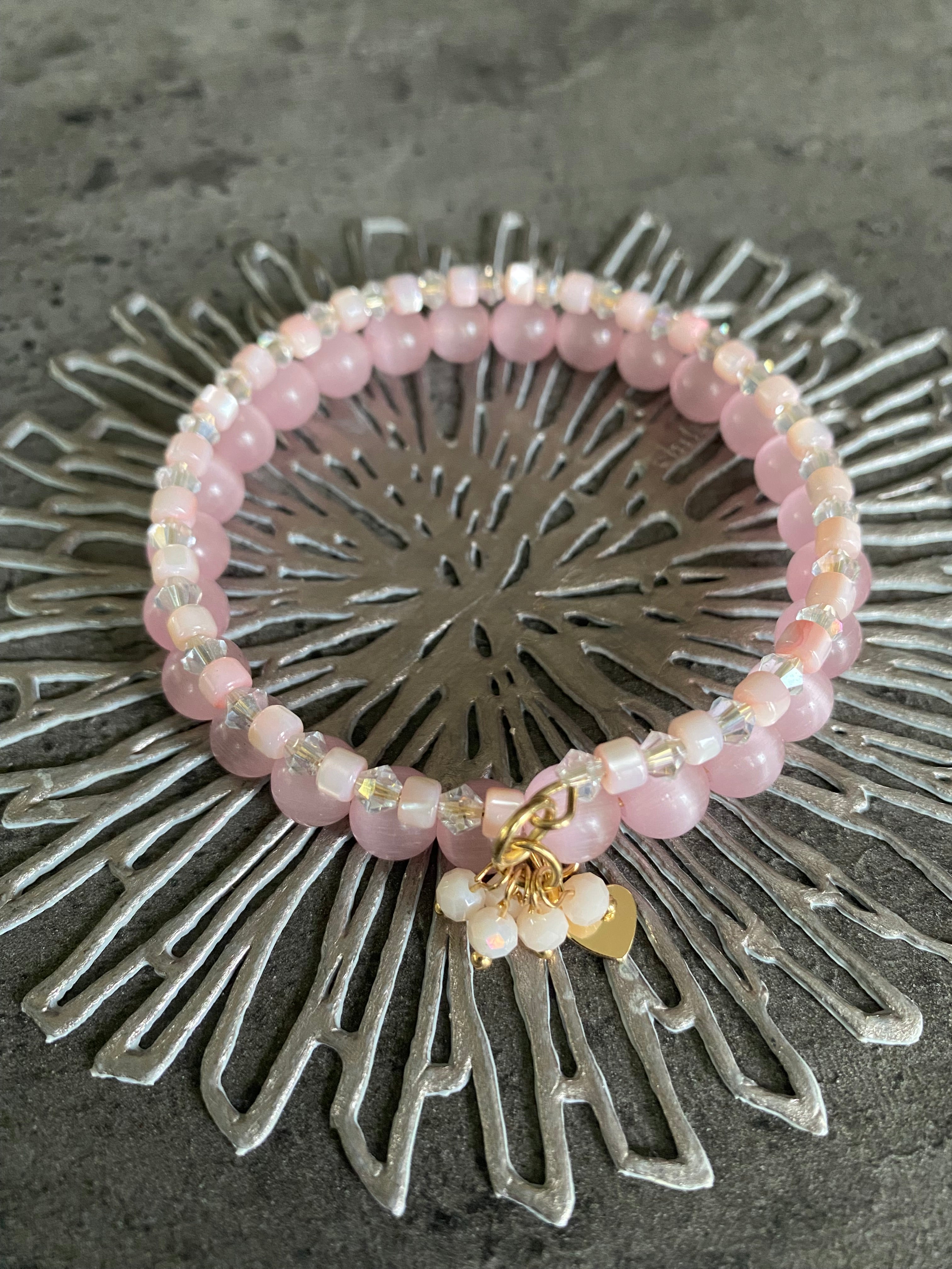 Guardian angel pink 2 layer bracelet