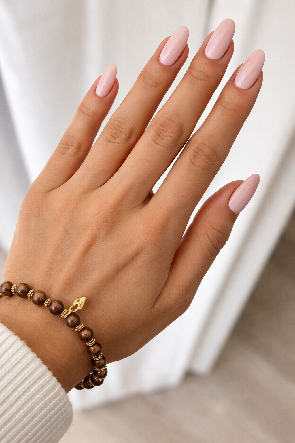 Amber Glass Bracelet with Gold Accents - Handcrafted Jewelry