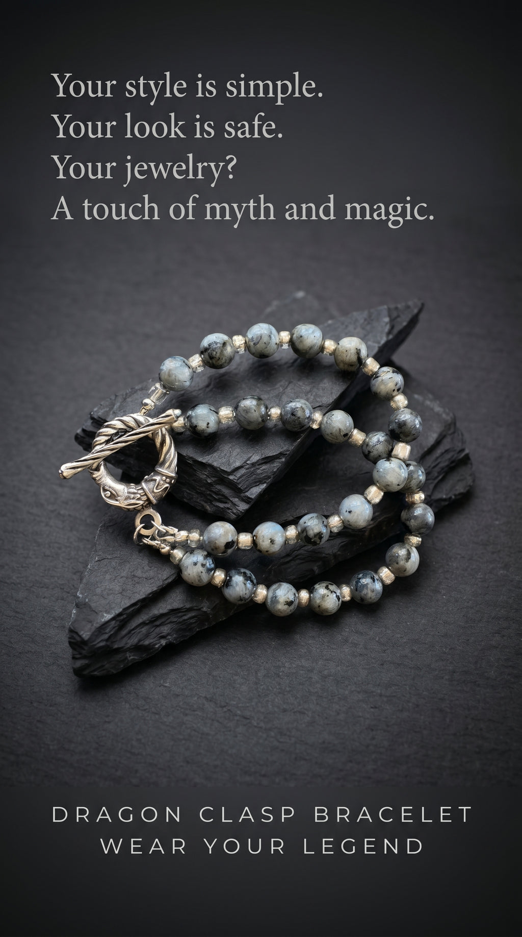 Smoky gray gemstone bracelet with a hint of gray