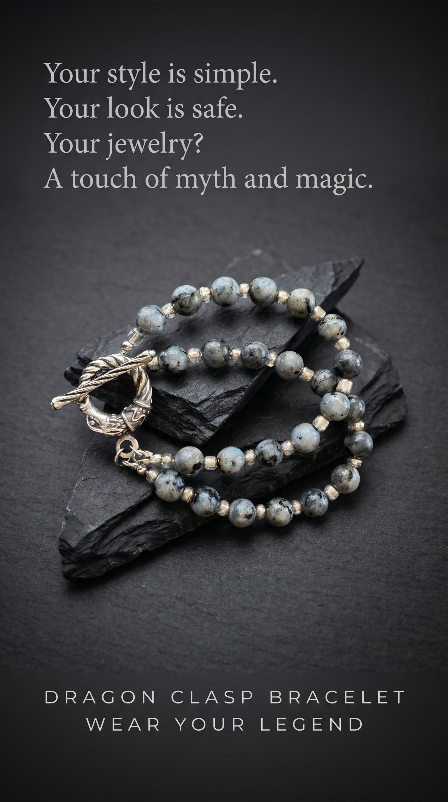 Smoky gray gemstone bracelet with a hint of gray