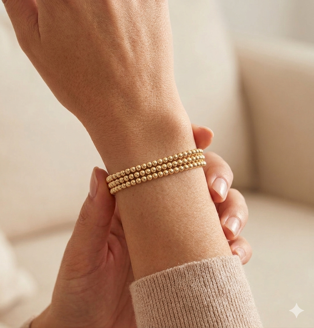 Classic 3mm gold trio stack