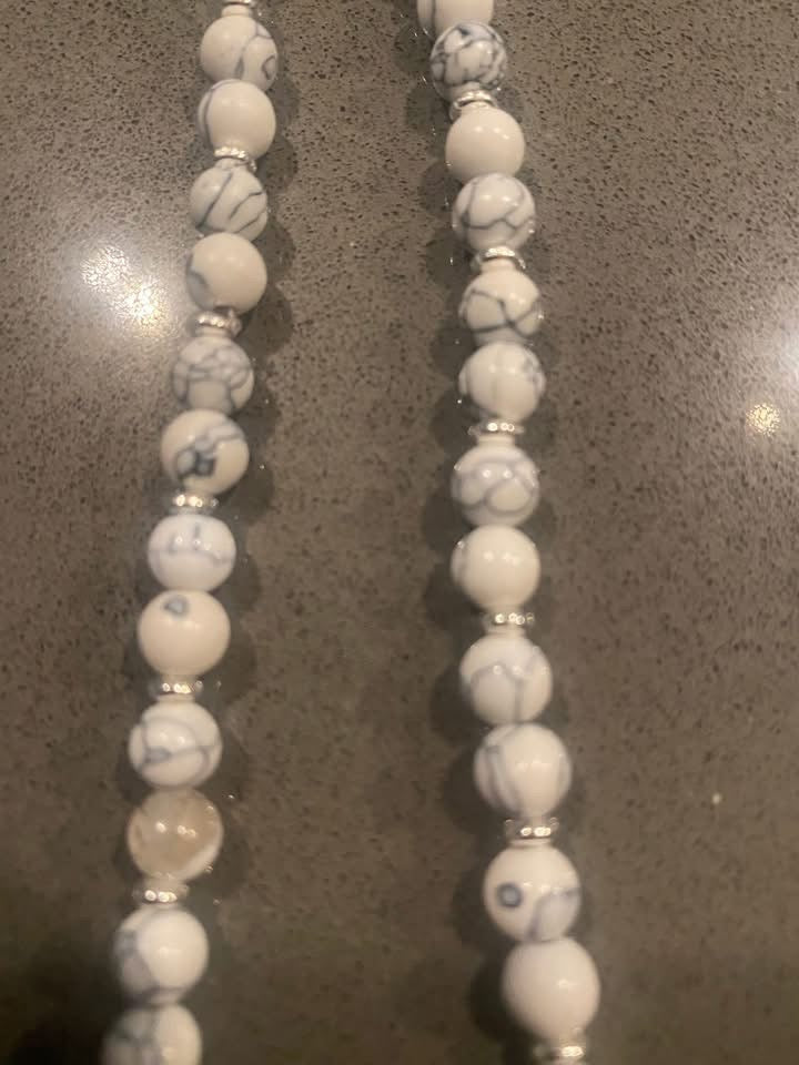 18 inch white beaded necklace