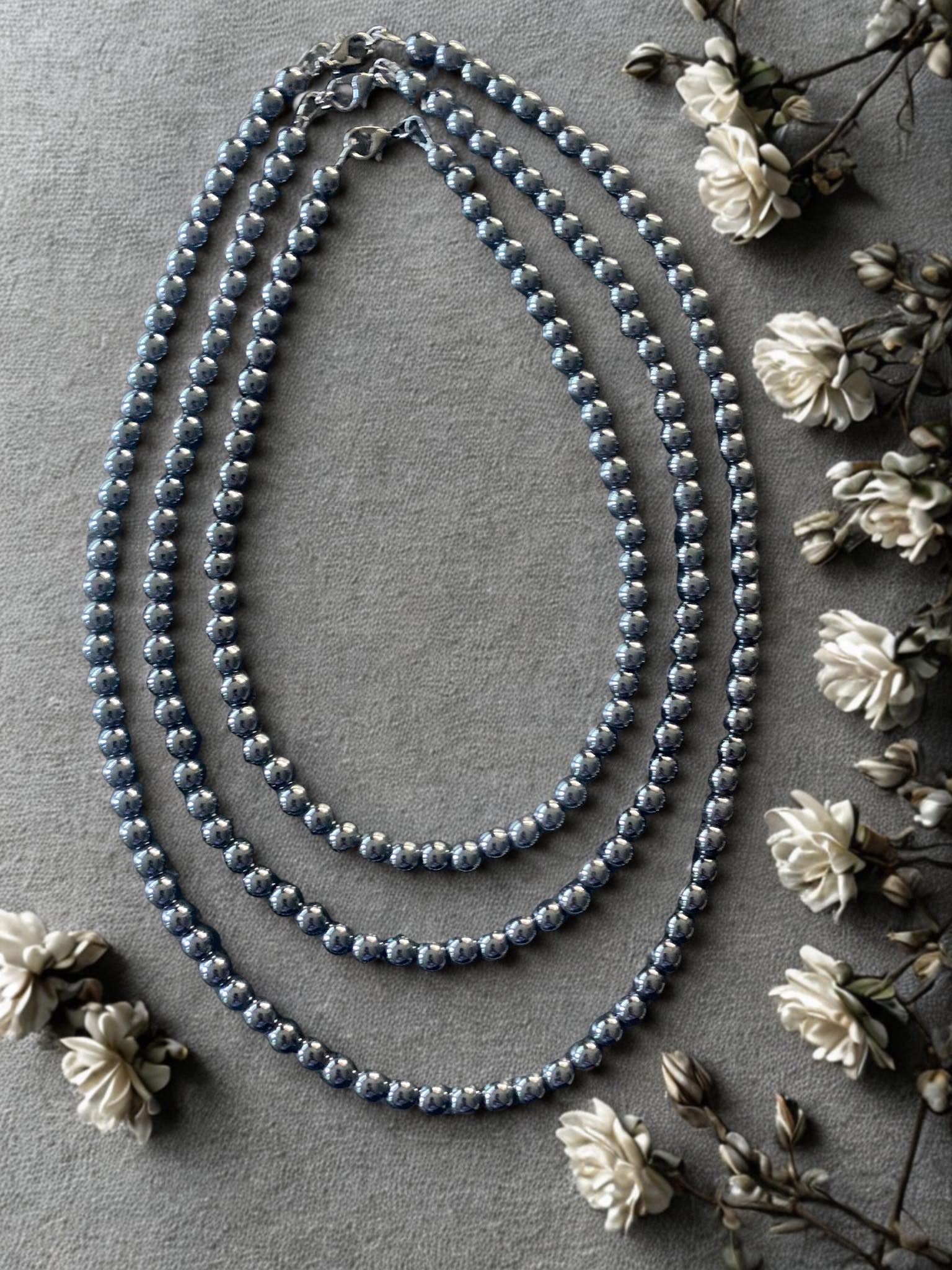 Elegant 3 strands of black onyx gemstones  Necklaces